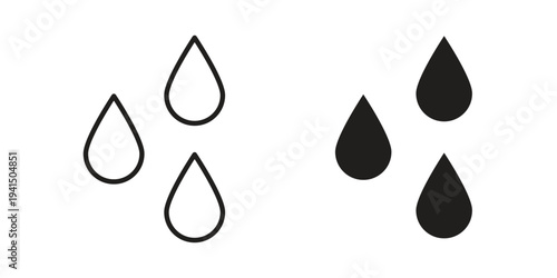 Raindrops icon simple outline style. Editable stroke EPS 10