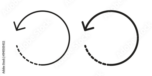 Rotate right icon simple outline style. Editable stroke EPS 10