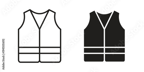 Safety vest icon simple outline style. Editable stroke EPS 10