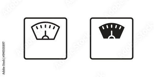Scale icon simple outline style. Editable stroke EPS 10