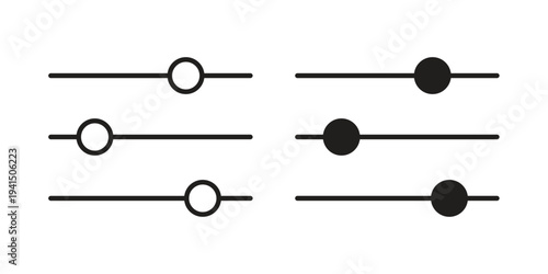 Settings sliders icon simple outline style. Editable stroke EPS 10
