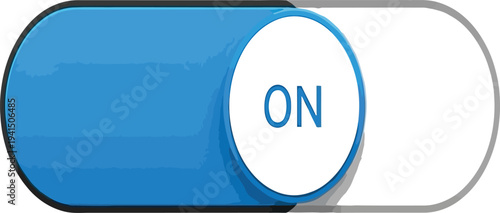 Vector icon toggle switch button on position