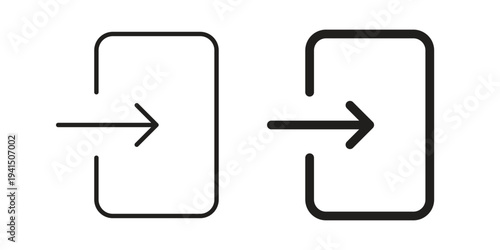 Sign out icon simple outline style. Editable stroke EPS 10