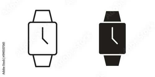 Smartwatch icon simple outline style. Editable stroke EPS 10