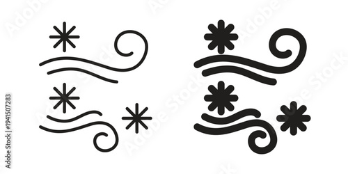 Snow blowing icon simple outline style. Editable stroke EPS 10