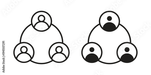 Social network icon simple outline style. Editable stroke EPS 10