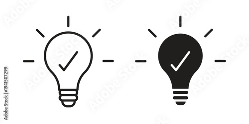 Solution lamp icon simple outline style. Editable stroke EPS 10