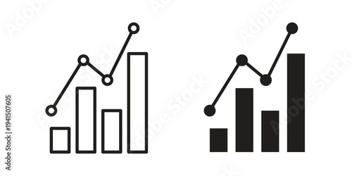 Stats icon simple outline style. Editable stroke EPS 10