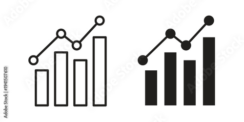 Stats icon simple outline style. Editable stroke EPS 10