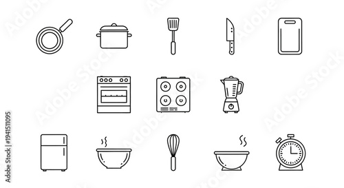 Kitchen utensils and appliances for cooking and time management