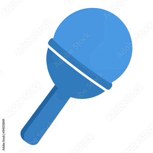 Blue 3D Microphone App Icon for Mobile Interface with Glossy Finish