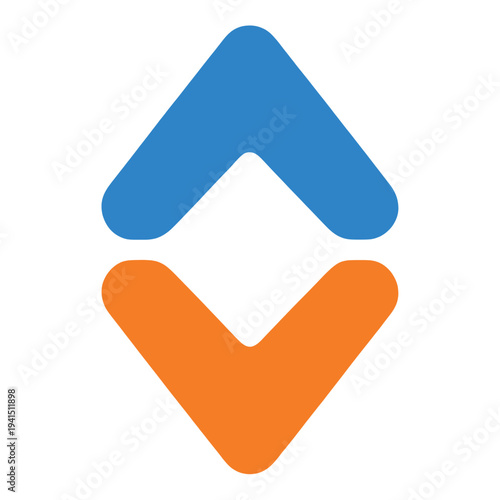 Blue And Orange Up Down Arrow Icon for Web Interface