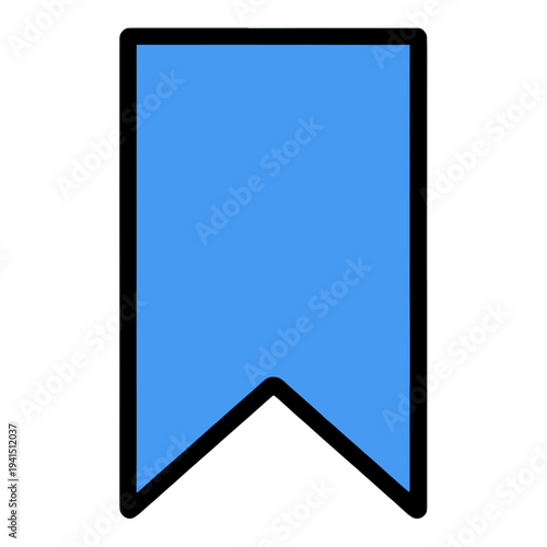Blue Filled Bookmark Icon for Web Interface