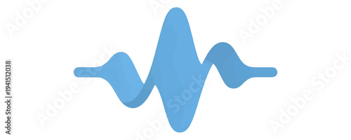 Blue Filled Audio Waveform Icon for App UI with Glossy Finish