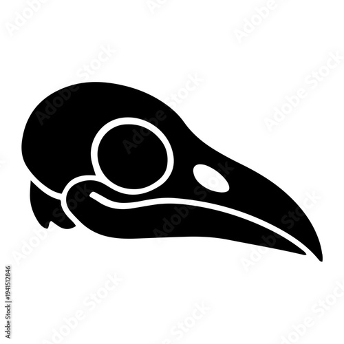 Bird Skull Solid Icon