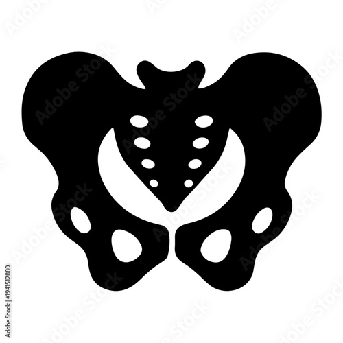 Human Pelvis Bone Solid Icon