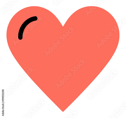 Filled Heart With Curved Notch UI Icon for App UI