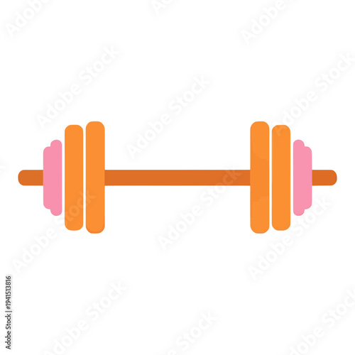 Filled Weightlifting Barbell with Pink Plates App Icon for Mobile Interface