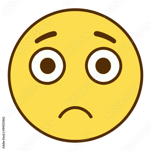 Filled Yellow Confused Face Emoji UI Icon for App UI
