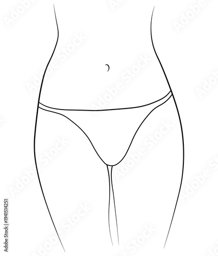 panties woman bikini swimsuit body hand drawing