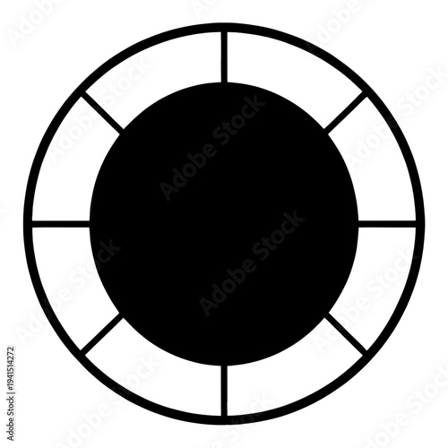 Minimal Outline Circular Segment Ring UI Icon for App UI