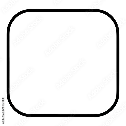 Minimal Outline Rounded Square Button UI Icon for App UI