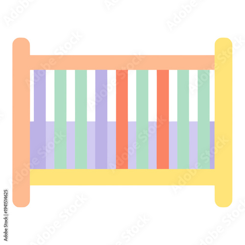 Multicolor Piano Keys Flat Vector Icon for App UI with Rounded Corners