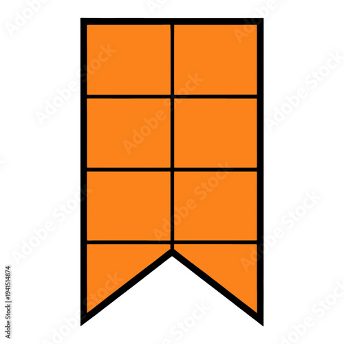 Orange Bookmark With Six Panels Vector Icon for Web Interface