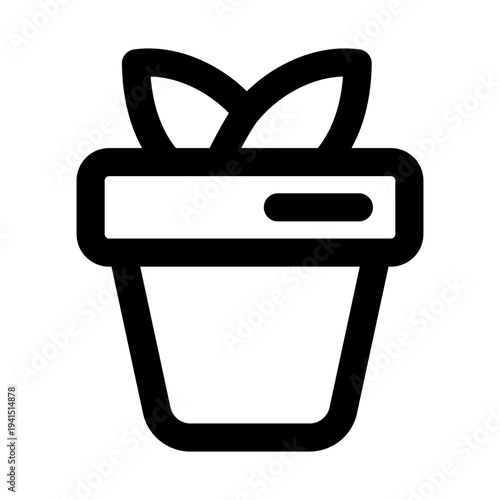 Potted plant icon. Potted plant modern professional line icon with minimal vector design representing indoor greenery, home decor, gardening, and botanical concept.