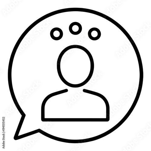 Outline Chat Bubble With Three Dots UI Icon for App UI