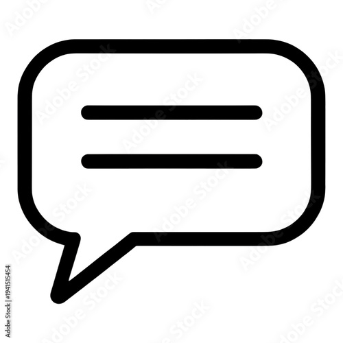 Outline Chat Bubble With Two Lines UI Icon for App UI