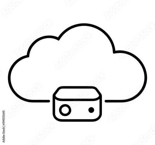 Outline Cloud With Camera Icon for Web Interface