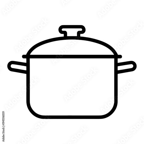 Outline Cooking Pot With Lid UI Icon for App UI