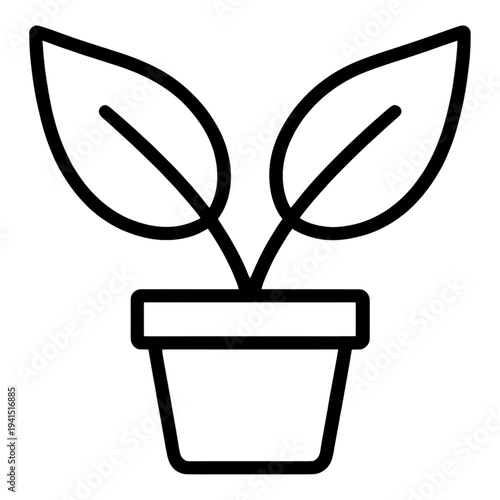Outline Plant in Pot UI Icon for App UI