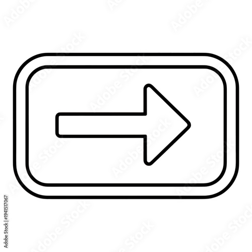 Outline Right Arrow in Rounded Square UI Icon for App UI