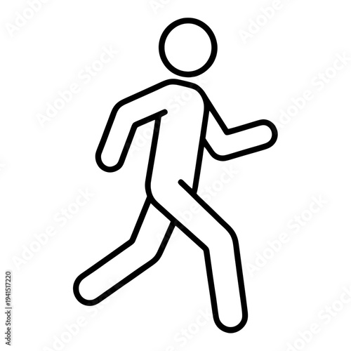 Outline Running Person Icon for App UI with Motion Lines