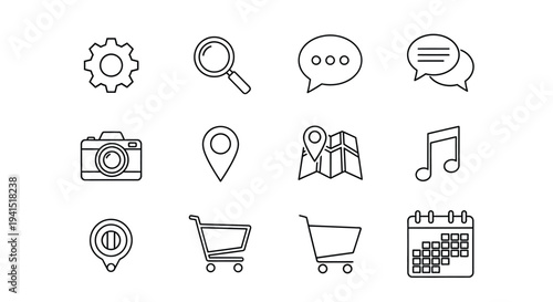 A collection of icons representing various services and features available on a platform