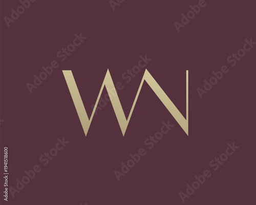 WN letter logo icon design. Classic style luxury initials monogram.