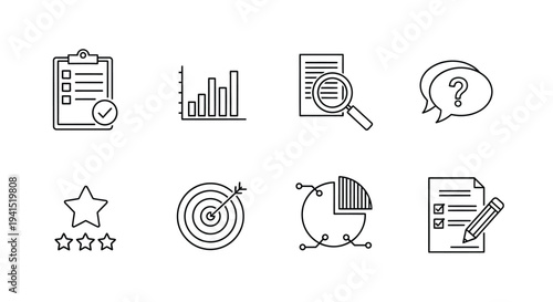 Icons representing various aspects of business and project management