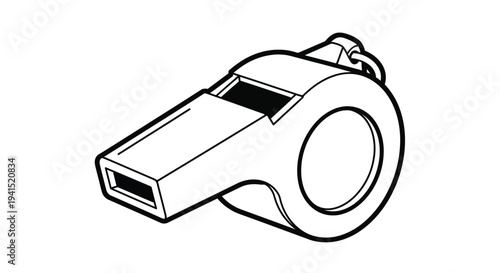 Whistle illustration for sports and referee use in various competitive events and games
