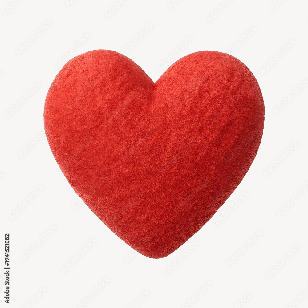 Fototapeta premium Fluffy red heart illustration