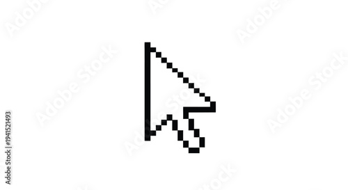 Pixelated vector graphic illustration of a computer mouse cursor icon