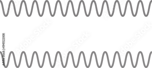 Wavy line vector set, grey sine wave dividers, zigzag border elements, curved frequency patterns, abstract graphic ornaments for design.
