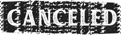Canceled rubber stamp vector icon, distressed grunge text effect, black ink seal for rejected status, void denied mark, office stationery.