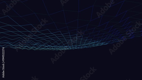 Wallpaper Mural Abstract Digital Grid Landscape with Flowing Lines and Dark Background. Torontodigital.ca