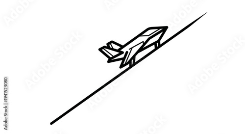 Airplane Taking Off on a Steep Runway, Concept of Ambition and Success