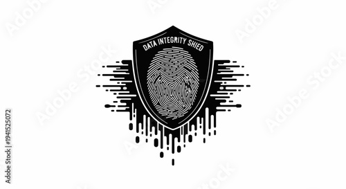 Digital security shield with fingerprint protection concept