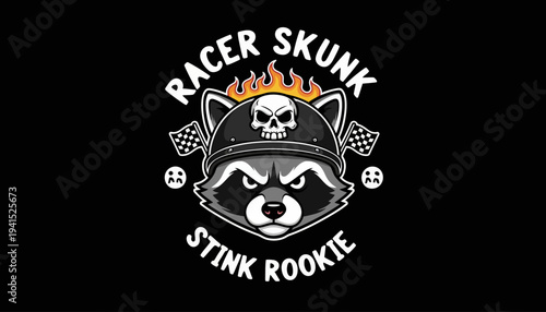Racoon Skunk Animal Mascot Cartoon Character Design.
