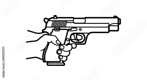 Hand Holding Pistol Gun, Crime, Danger, Security, Shooting, Weapon, Firearm, Self Defense