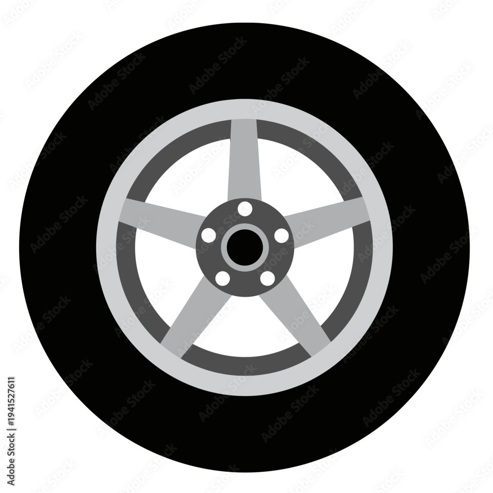 Obraz premium Car Wheel and Tire Illustration